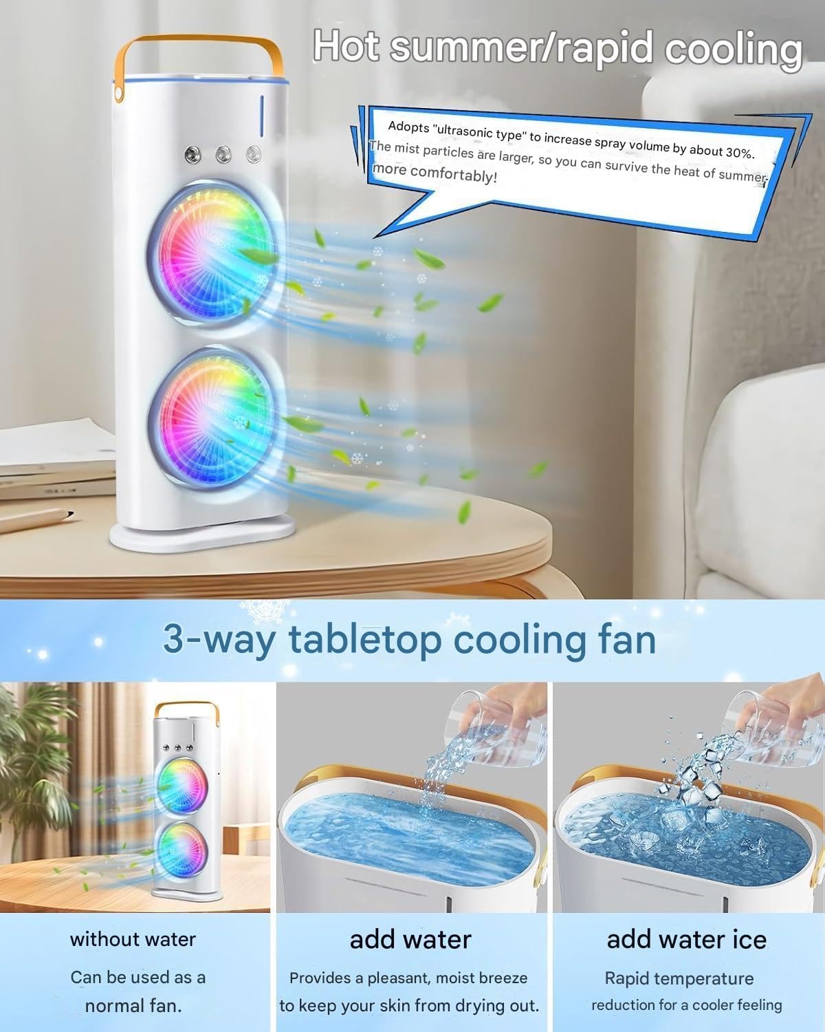 4000mAh Double Ended Spray Fan, Cold Air Fan