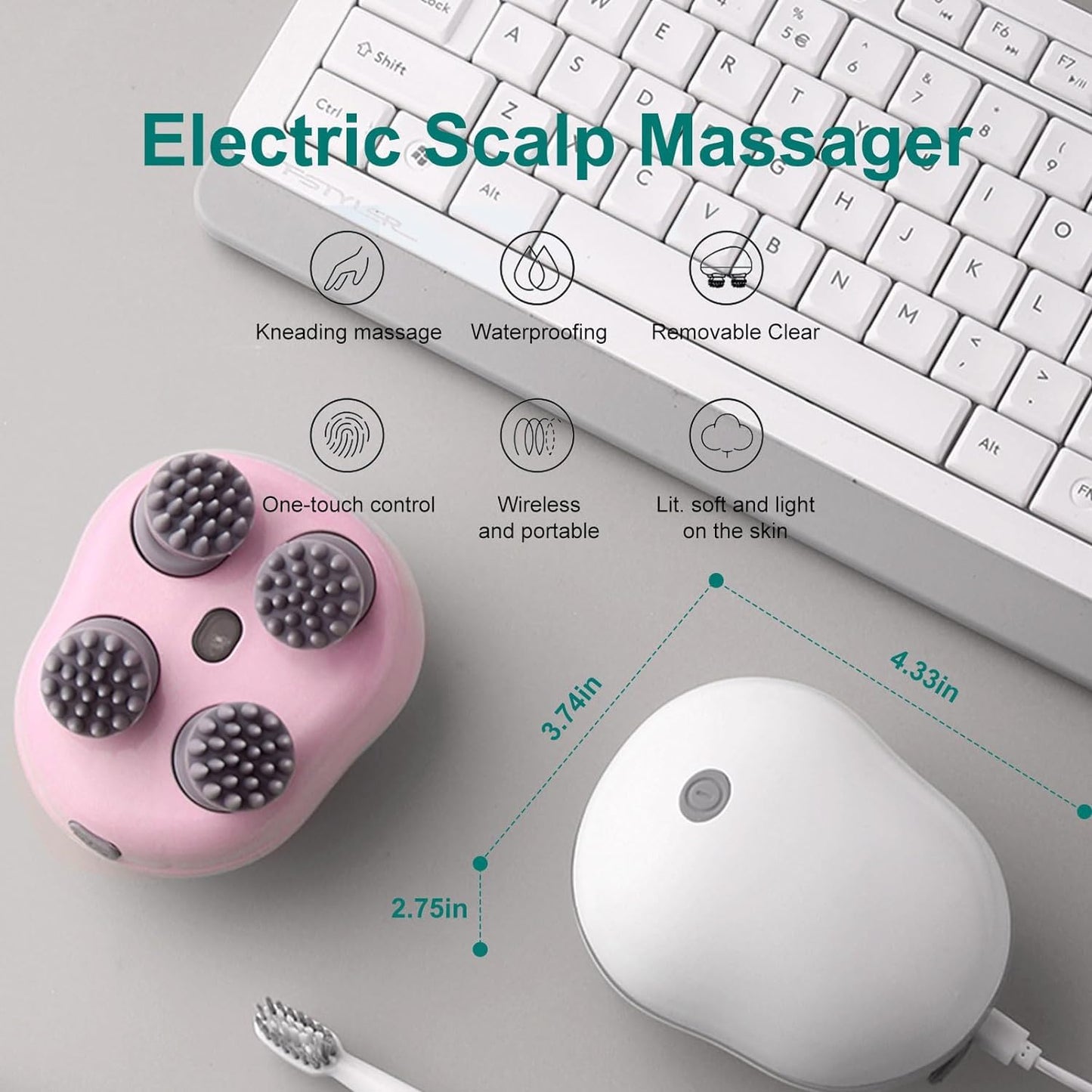 Electric Head,Scalp Massager | Advance Red Light Therapy for Boost Hair Growth